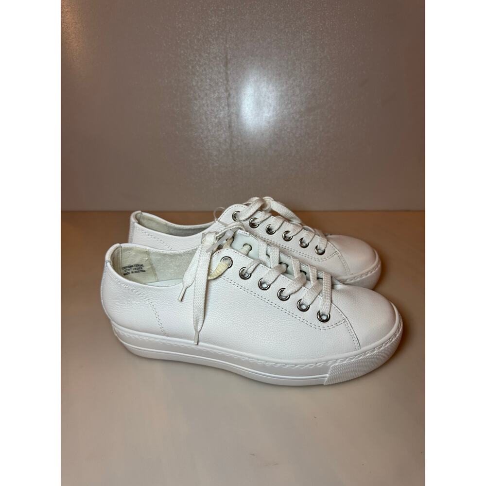 Paul Green Bixby White Leather Platform Sneakers - Size 7 - Picture 3 of 8